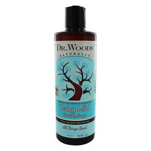 Dr Woods Baby Mild Liquid Castile Soap Shea Butter Infused with Vitamin E Olive Oil Extracts to Moisturize and Condition Skin 16Oz (473ml)