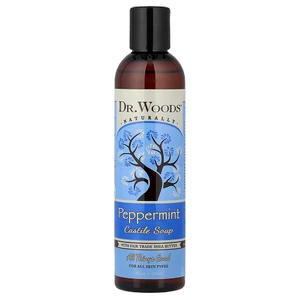 Dr Woods Peppermint Castile Liquid Soap with Shea Butter for All Skin Types Paraben and Phthalate Free 8Oz (236ml)