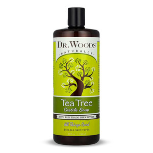 Dr Woods Tea Tree Liquid Castile Soap Hemp Oil and Botanical Extracts Skin Conditioner Leaves Smooth and Hydrated Skin 32Oz (946ml)