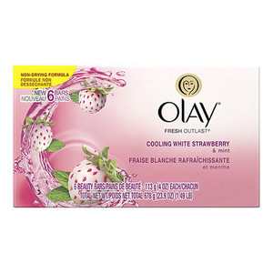Olay Fresh Outlast Beauty Bar, Cooling White Strawberry and Mint, 6 Soap Bars Olay Fresh Outlast Beauty Bar, Cooling White Strawberry and Mint, 6 Soap Bars