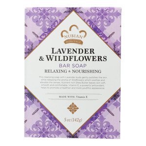 Nubian Heritage Shea Butter Bar Soap, Lavender and Wildflower, 5 Oz