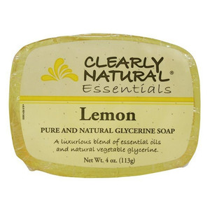 Clearly Natural Essentials Glycerin Bar Soap Lemon Gentle Cleansing Formula 4Oz (113g)