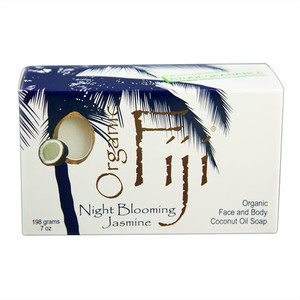 Organic Fiji Face and Body Coconut Oil Bar Soap, Night Blooming Jasmine, 7 Oz