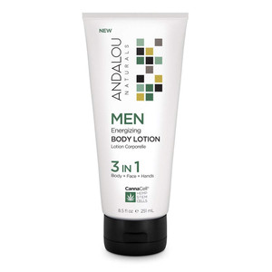 Andalou Naturals CannnaCell Men Energizing 3in1 Face Hands Body Lotion 8.5Oz (251ml)