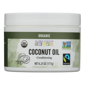 Aura Cacia Conditioning Organic Skin Care Coconut Oil Moisturizing and Nourishing Formula 6.25Oz (177g)