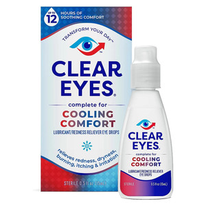 Clear Eyes Cooling Comfort Redness Relief Eye Drops Refreshing Formula 0.5Oz (15ml)