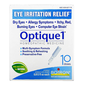 Boiron Optique 1 Eye Irritation Relief Homeopathic Eye Drops Gentle Soothing 10 Doses