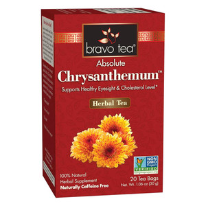 Bravo Tea Absolute Chrysanthemum Herbal Tea Bags Support Healthy Eyesight and Cholesterol Level 20Ea