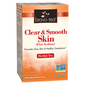 Bravo Tea Clear and Smooth Skin Herbal Tea Bags Promotes Clear Skin and Healthy Complexion 20Ea