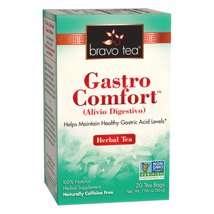 Bravo Tea Gastro Comfort Herbal Tea Bags Helps Maintain Healthy Gastric Acid Levels 20Ea