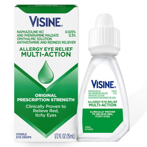 Visine Allergy Relief Multi-Action Antihistamine Eye Drops, Red, Itchy Eyes, 0.5 Oz
