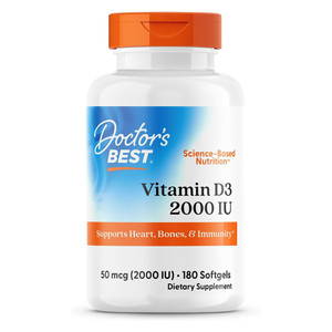 Doctors Best Bone Vitamin D3 2000 IU Softgel Capsules 180Ea