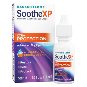 Bausch and Lomb Soothe Xtra Protection with Restoryl Minerals Oils Emollient Lubricant Eye Drops 0.5Oz (15ml)