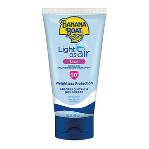 Banana Boat Light as Air Face Sunscreen Lotion SPF 50 Plus Absorbs Quickly and Non Greasy 3Oz (88ml)