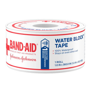 Band Aid Water Block Waterproof Adhesive Tape Roll 1 Inch x 10 Yard 1Ea