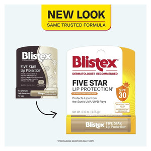 Blistex SPF 30 Five Star Lip Protectant and Sunscreen Moisturizing Formula 0.15Oz (4.25g)