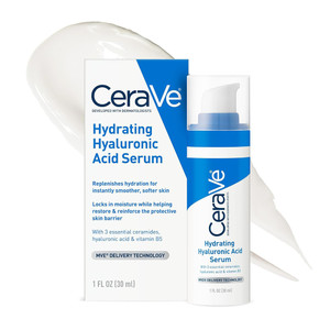 Cerave Hydrating Hyaluronic Acid Face Serum Replenishes Hydration Smoother and Softer Skin 1Oz (30ml)