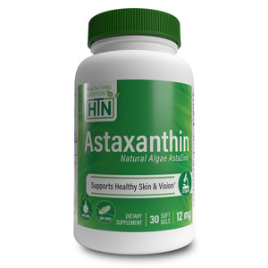 Health Thru Nutrition Natural Astaxanthin 12 mg Softgels for Antioxidant Support and Skin Health 30Ea