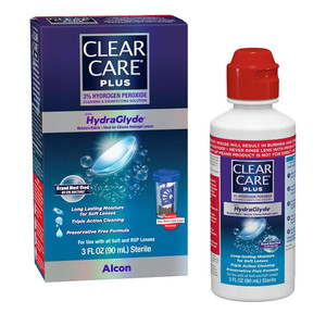 Clear Care Plus HydraGlyde Cleaning and Disinfecting Solution Advanced Lens Care Formula 3Oz (90ml)