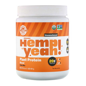 Manitoba Harvest Hemp Yeah Organic Plant based Protein Powder, Unsweetened Flavor, 16 Oz