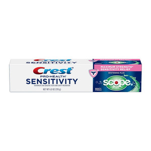Crest Sensitivity Whitening Plus Scope Toothpaste, Minty Fresh, 6 Oz Crest Sensitivity Whitening Plus Scope Toothpaste, Minty Fresh, 6 Oz