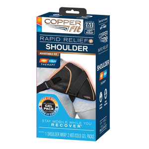 Copper Fit Shoulder Wrap with Gel Packs for Pain Relief and Muscle Recovery 1Ea