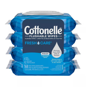 Cottonelle FreshCare Flushable Moist Wipes for Gentle Personal Cleansing and Enhanced Bathroom Hygiene 168Ea