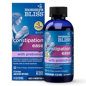Mommys Bliss Baby Constipation Ease with Prebiotics Liquid Relieves Occasional Constipation 4Oz (120ml)