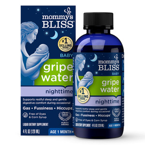 Mommys Bliss Baby Night Time Gripe Water Relief for Occasional Stomach Discomfort Gas and Fussiness 4Oz (120ml)