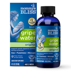 Mommys Bliss Baby Gripe Water Original Relief for Occasional Stomach Discomfort Gas Hiccups and Fussiness 4Oz (120ml)