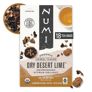 Numi Organic Caffeine Free Dry Desert Lime Herbal Tea Bags 1.40Oz (39.6g) 18Ea