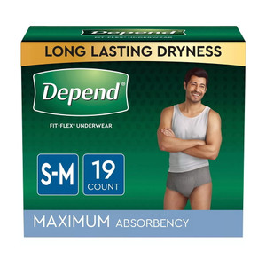 Depend Gray Fit-Flex Incontinence Underwear for Men, Maximum Absorbency, XL  (Packaging may vary), 15 Ea 