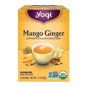 Yogi Organic Mango Ginger Herbal Tea Supports Healthy Digestion, 16 Ea