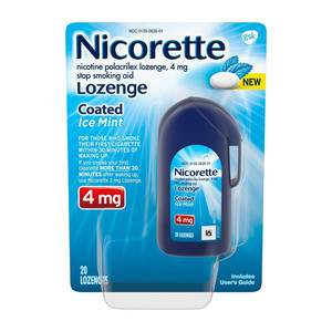 Nicorette Lozenge Coated Ice Mint Stop Smoking Aid, 4 Mg, 20 Ea