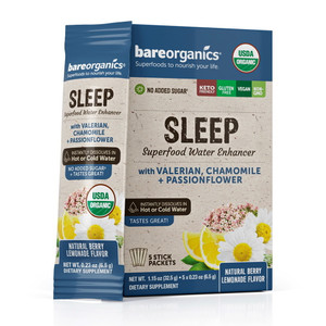 BareOrganics Sleep Superfood Water Enhancer Stick Packets 5Ea