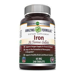 Amazing Formulas Iron Ferrous Sulfate 65 Mg Tablets, 240 Ea Amazing Formulas Iron Ferrous Sulfate 65 Mg Tablets, 240 Ea