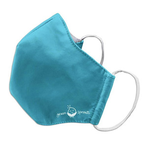 Green Sprouts Adult Reusable Face Mask, Aqua, Small, 1 Ea