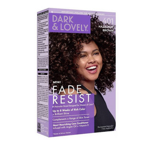 Dark and Lovely Fade Resist Rich Conditioning Color Hazelnut Brown 401 Hazelnut Brown Hair Color with Argan Oil and Vitamin E Helps to Nourish Detangle and Smooth Hair Kit 1Ea