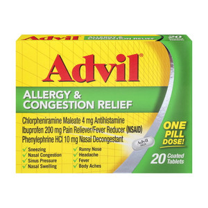 Advil Allergy & Congestion Relief Antihistamine Coated Tablets, 20 Ea Advil Allergy & Congestion Relief Antihistamine Coated Tablets, 20 Ea