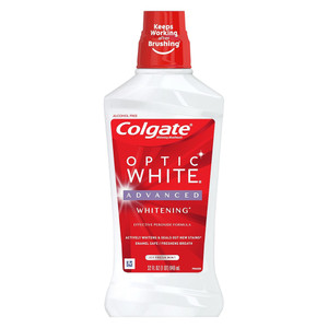 Colgate Optic White High Impact Mouthwash Sparkling Mint Whitening Support Formula 32Oz (946ml)