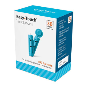 Easy Touch Twist Lancets 30 Gauge Fits Most Lancing Devices, 100 Ea