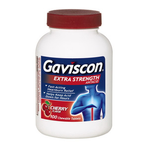 Gaviscon Antacid Extra Strength, Cherry Chewable Tablets, 100 Ea
