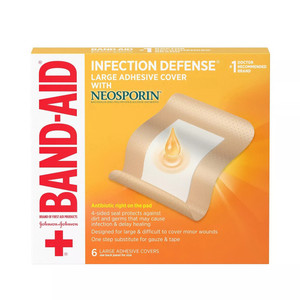 Band-Aid Infection Defense Large Adhesive Cover with Neosporin, 6 Ea Band-Aid Infection Defense Large Adhesive Cover with Neosporin, 6 Ea