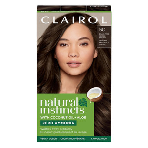 Clairol Natural Instincts Brass Free Haircolor Kit, Medium Brown 5C, 1 Ea
