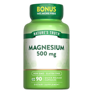 Natures Truth Magnesium Oxide 500mg Supplement Capsules Support Bone and Muscle Health 90Ea