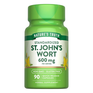 Natures Truth St Johns Wort 600mg Capsules Herbal Supplement Promote Positive Mood 90Ea