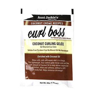 Aunt Jackies Curl Boss Coconut Curling Gelee Sachet Curl Definition and Hold Travel Size 1.75Oz (50g)