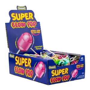Charms Super Blow Pops Assorted Flavors Individually Wrapped Lollipops 48Ea