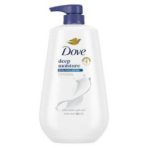 Dove Deep Moisture Lotion Soft Skin Moisturizing Cleanser with No Sulfates Parabens Body Wash 30.6Oz