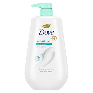 Dove Body Wash Sensitive Lotion Soft Skin Moisturizing Cleanser Gentle Hypoallergenic Formula with No Sulfates No Parabens 30.6Oz